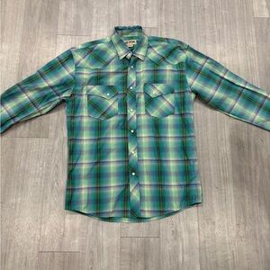 Red River Outfitters Mens Western Pearl Snap Button Up Shirt Size Large L Plaid